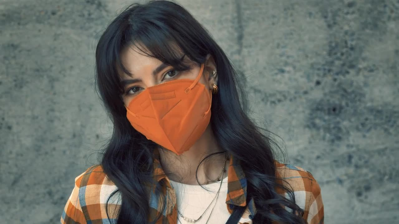 Video Stock Portrait Of A Young Woman With Face Mask Live Wallpaper Free