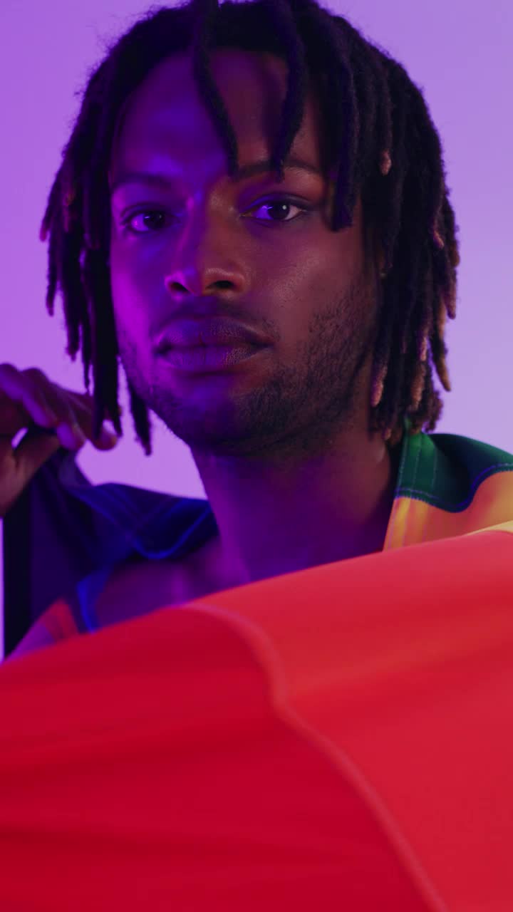 Video Stock Portrait Of An Lgbt Man With A Painted Rainbow Live Wallpaper Free