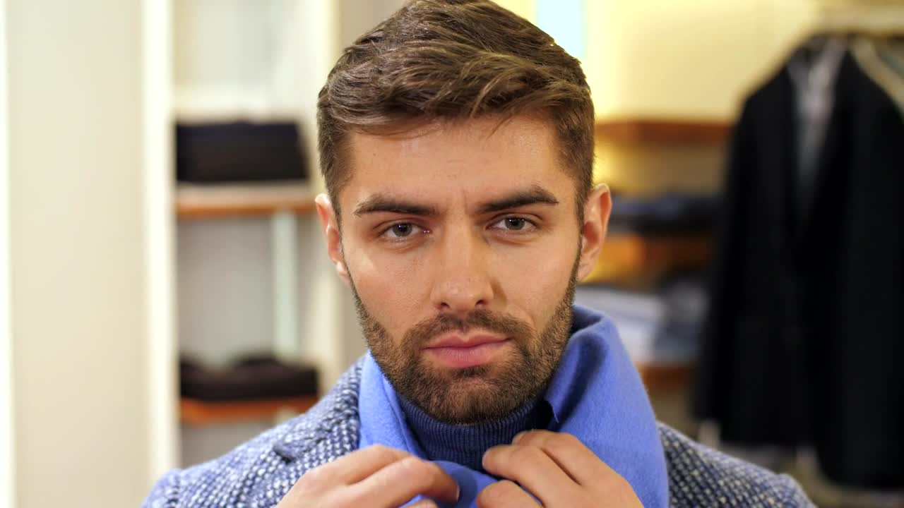 Video Stock Portrait Of Fashion Man In A Suit Shop Live Wallpaper Free