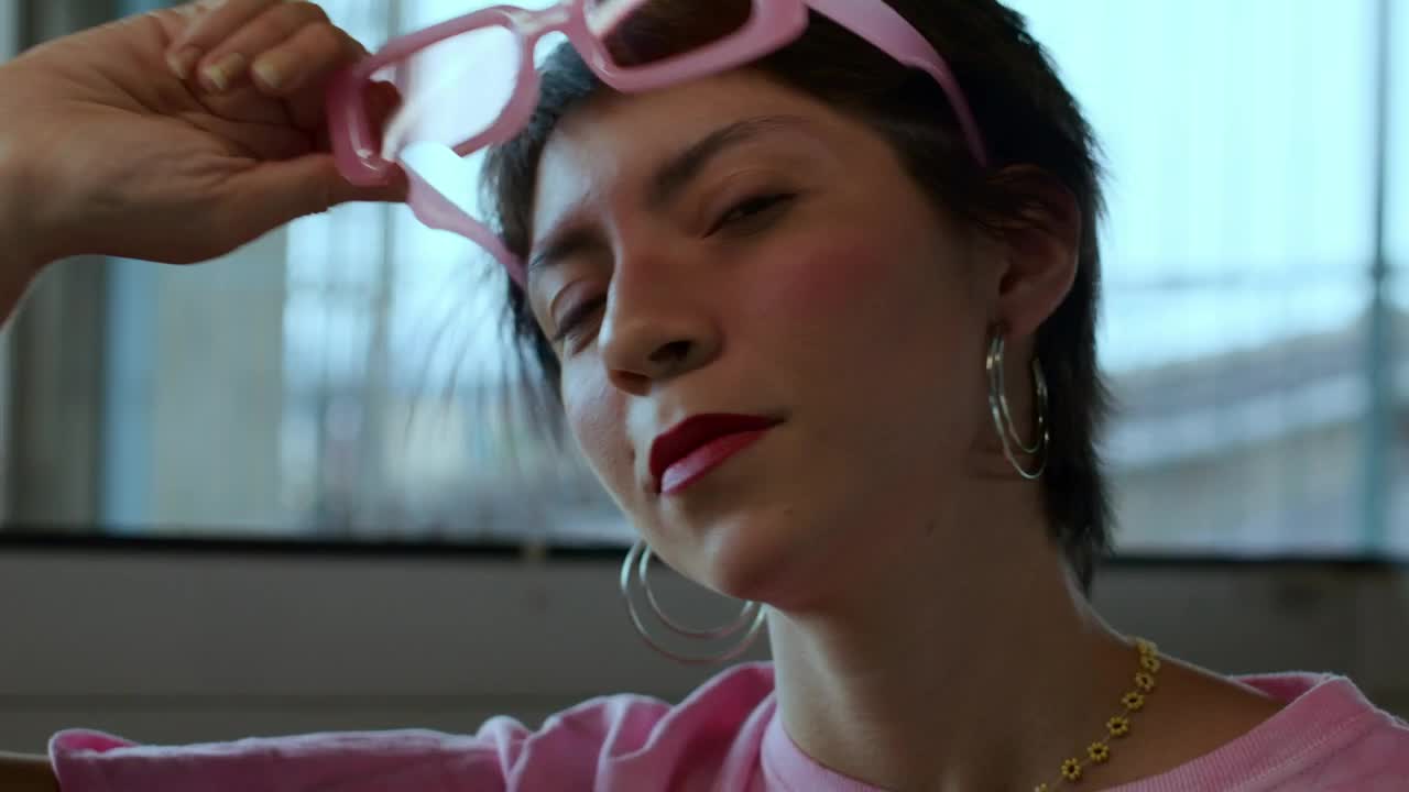 Video Stock Portrait Of Fashion Woman With Short Hair Live Wallpaper Free