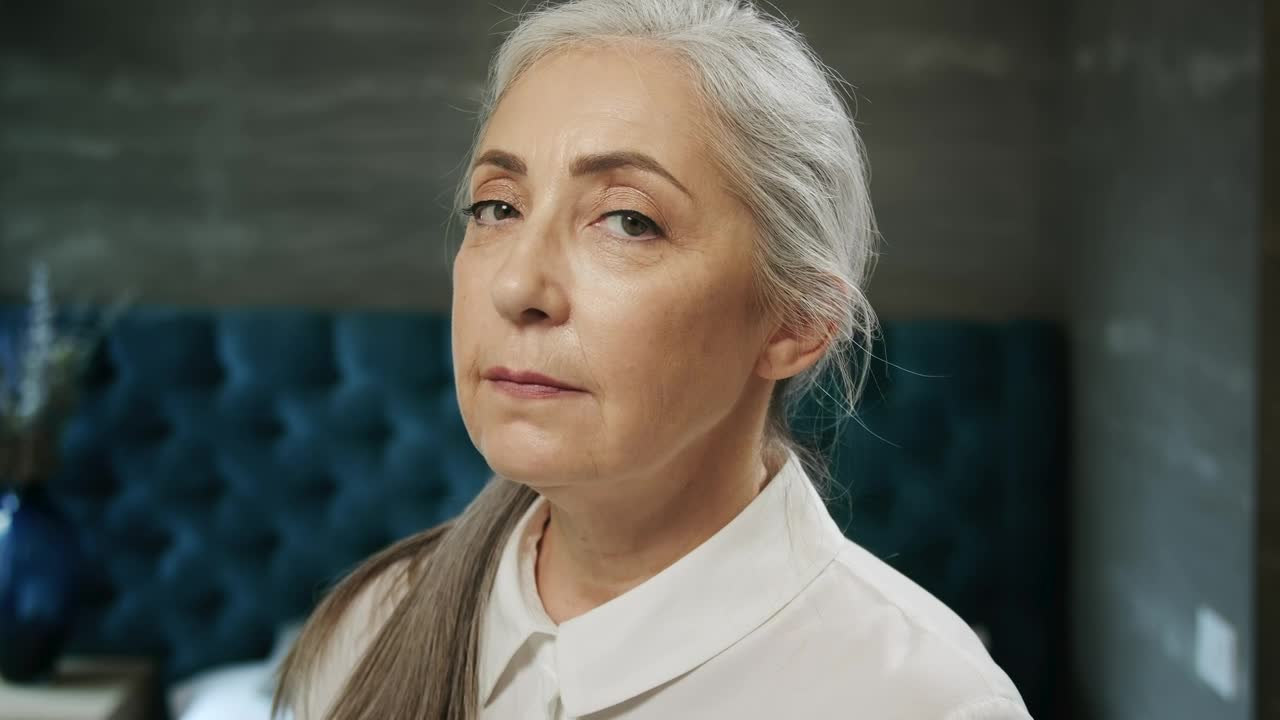 Video Stock Portrait Of Old Woman Or Grandmother Live Wallpaper Free