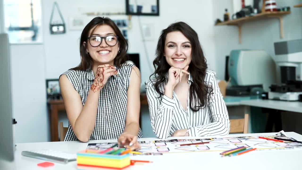 Video Stock Portrait Of Two Young Architects At Their Office Live Wallpaper Free