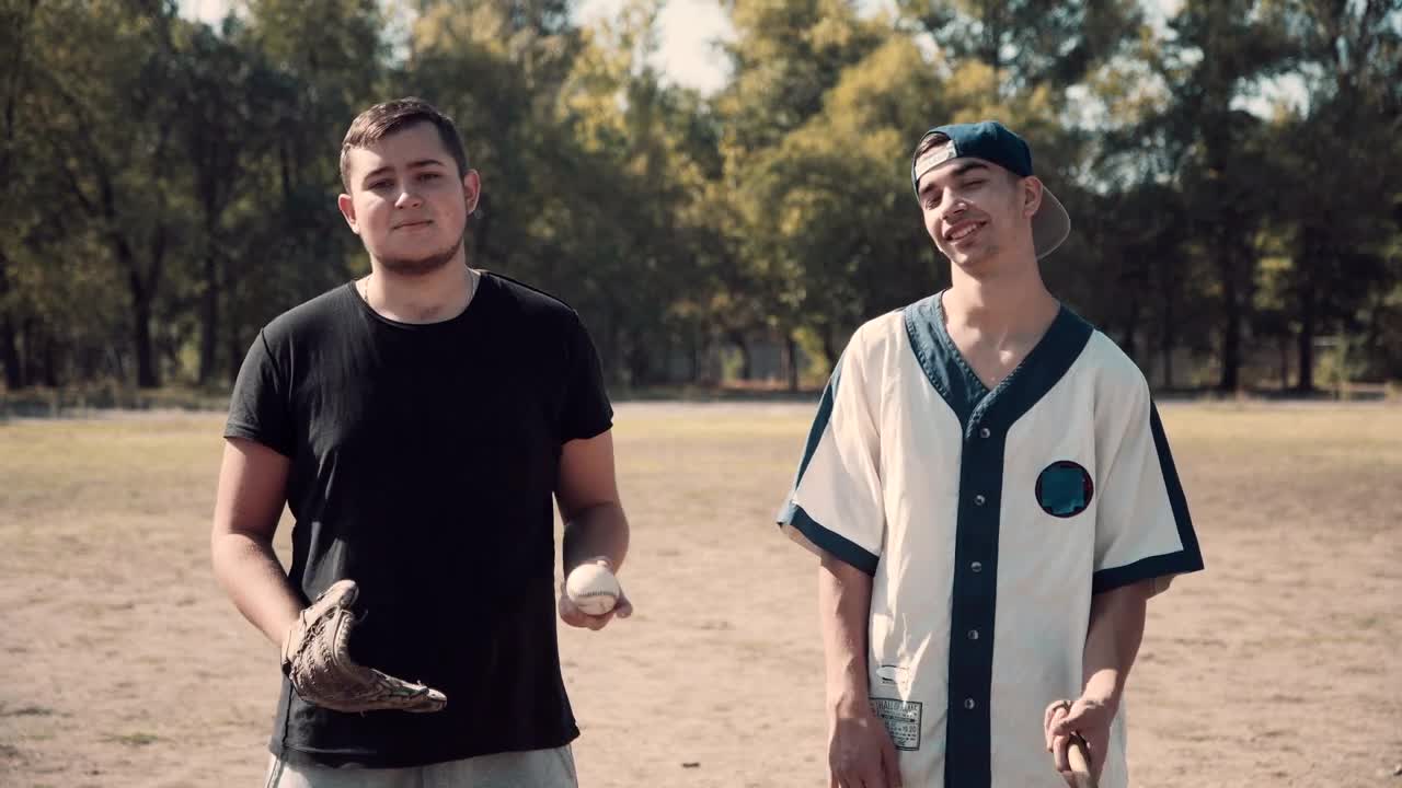 Video Stock Portrait Of Two Young Baseball Players Live Wallpaper Free