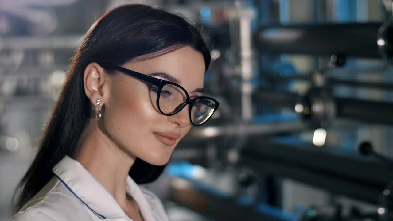 Video Stock Portrait Of Woman In Eyeglasses In Factory Live Wallpaper Free
