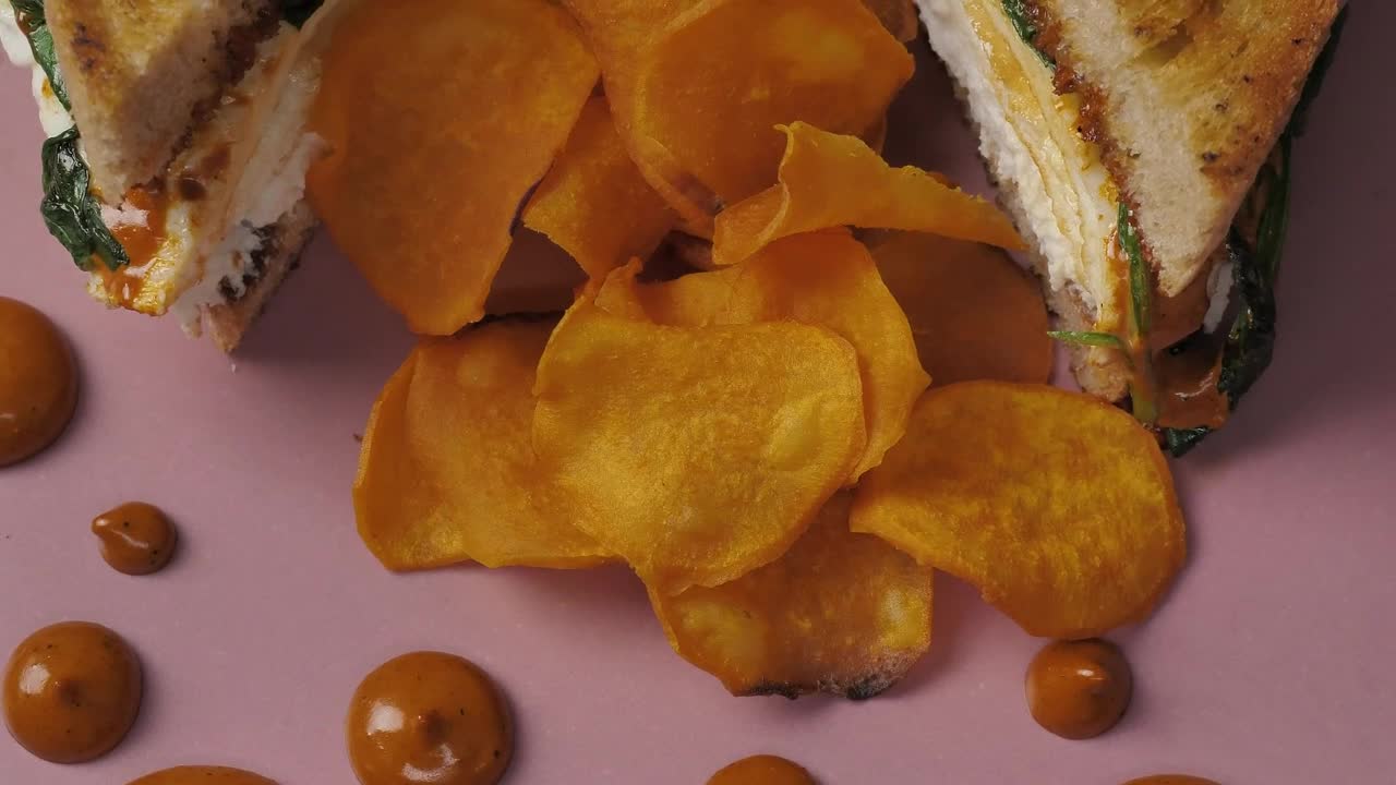 Video Stock Potato Chips And A Halved Sandwich Live Wallpaper Free