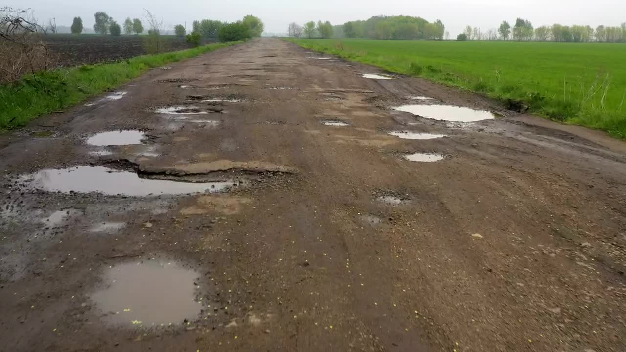 Video Stock Potholes In A Rural Road Live Wallpaper Free