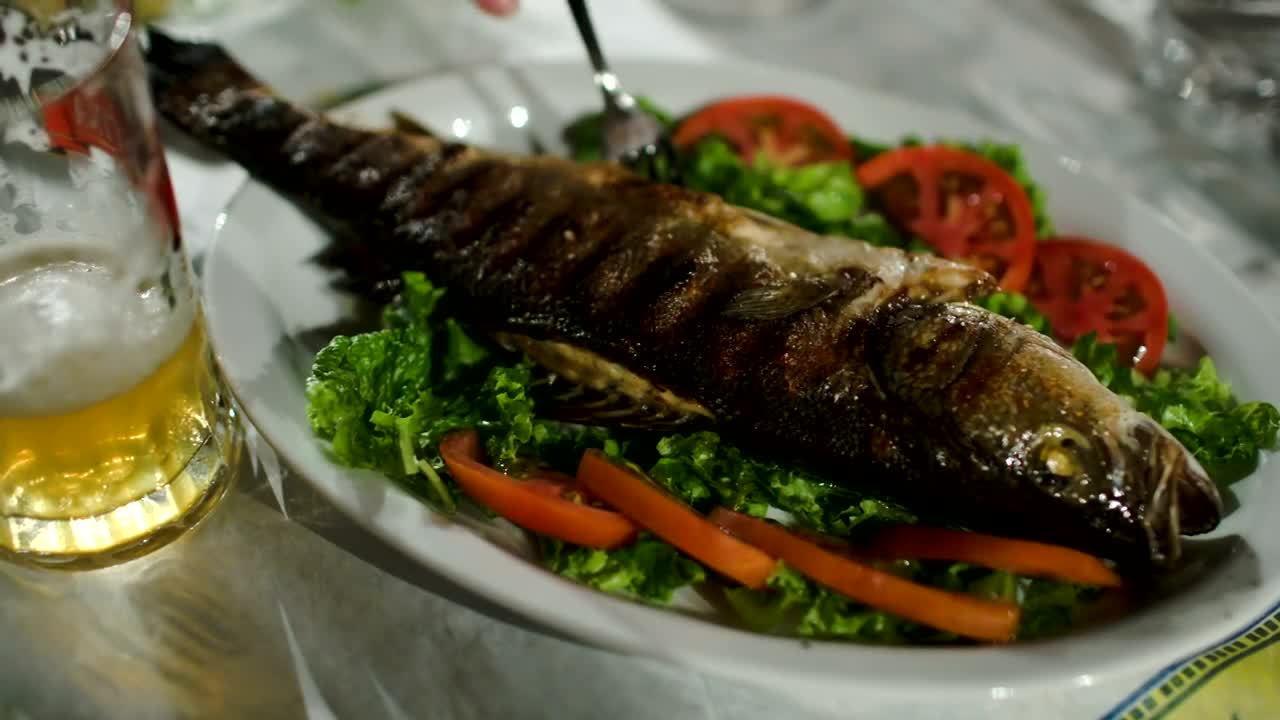 Video Stock Pouring A Sauce On Cooked Fish Live Wallpaper Free