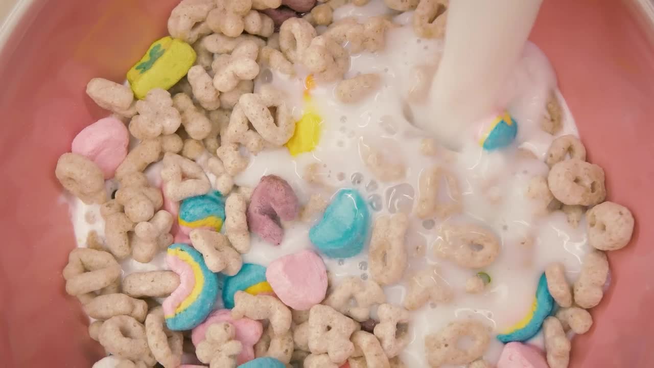 Video Stock Pouring Milk Into A Bread Shaped Cereal Bowl Live Wallpaper Free