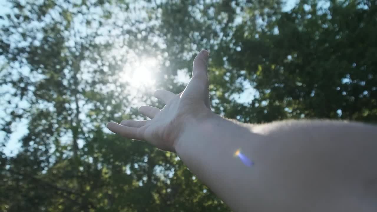 Video Stock Pov Of A Persons Hand Touching The Sun Live Wallpaper Free
