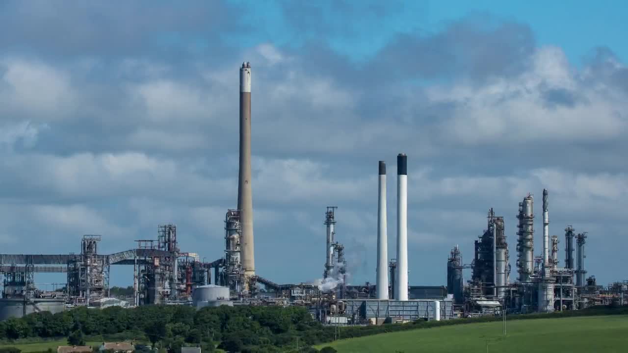 Video Stock Power Plant Seen From Afar Live Wallpaper Free