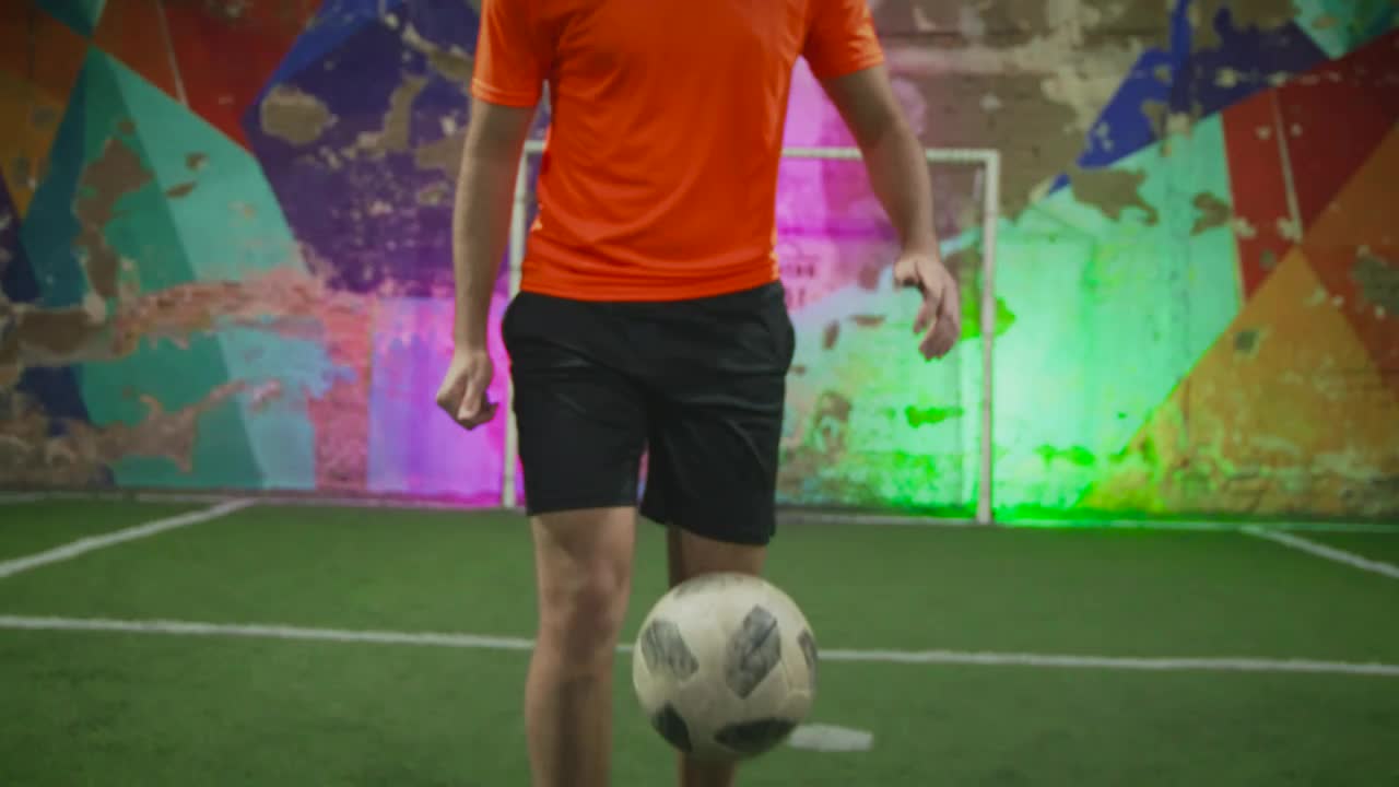 Video Stock Practicing Ball Juggling On A Soccer Field Live Wallpaper Free