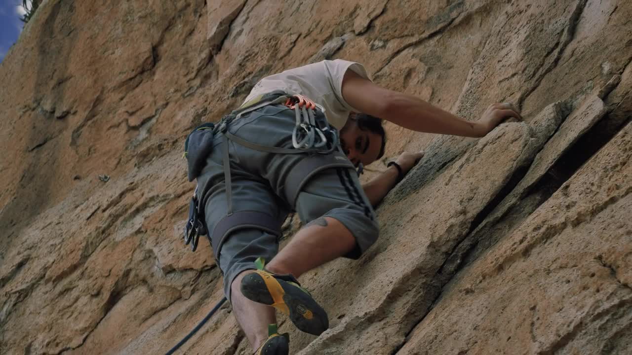 Video Stock Practicing Mountaineering On A Mountain Live Wallpaper Free