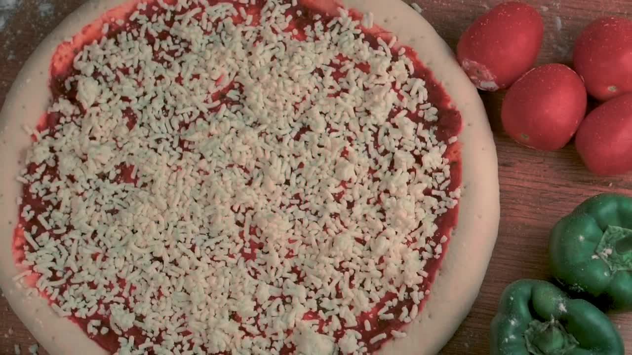 Video Stock Preparing A Pepperoni Pizza Top View Live Wallpaper Free