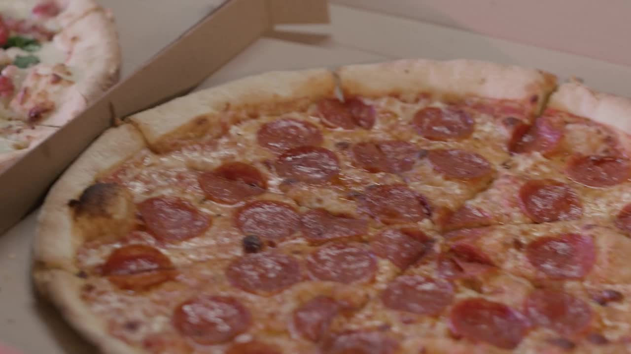 Video Stock Presentation Of Two Flavors Of Pizza Live Wallpaper Free