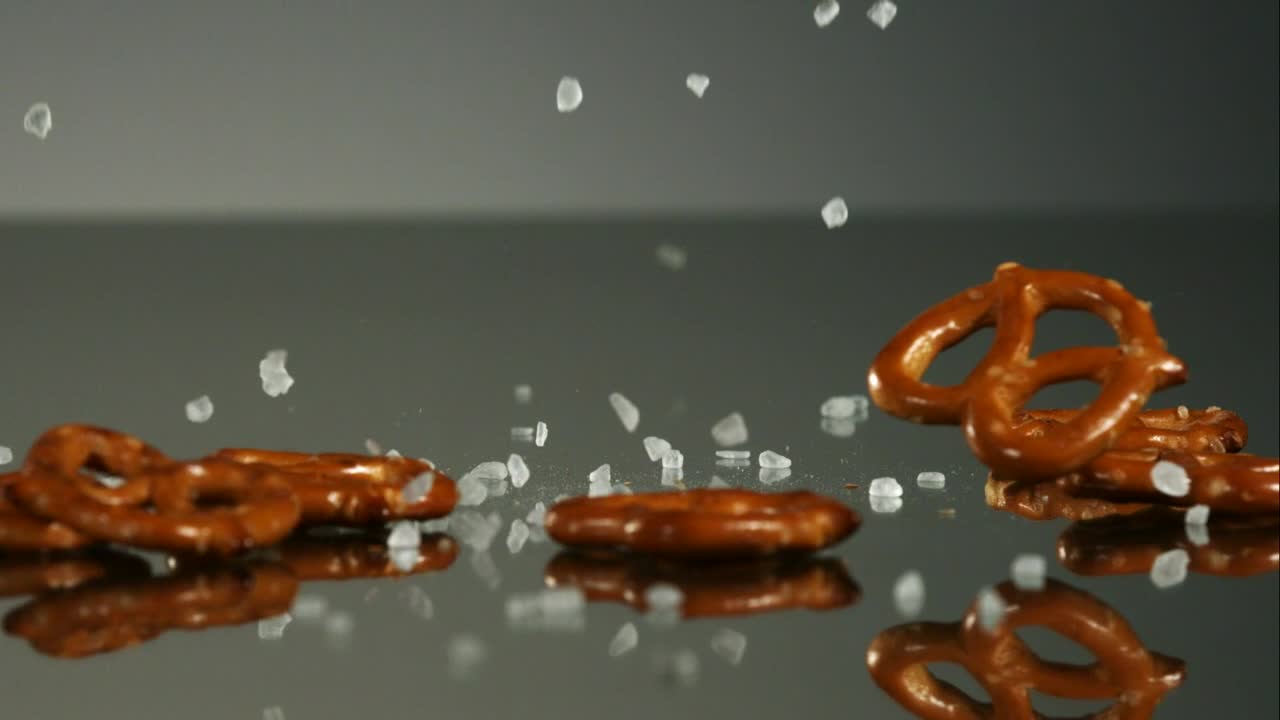 Video Stock Pretzels Falling In Slow Motion Live Wallpaper Free