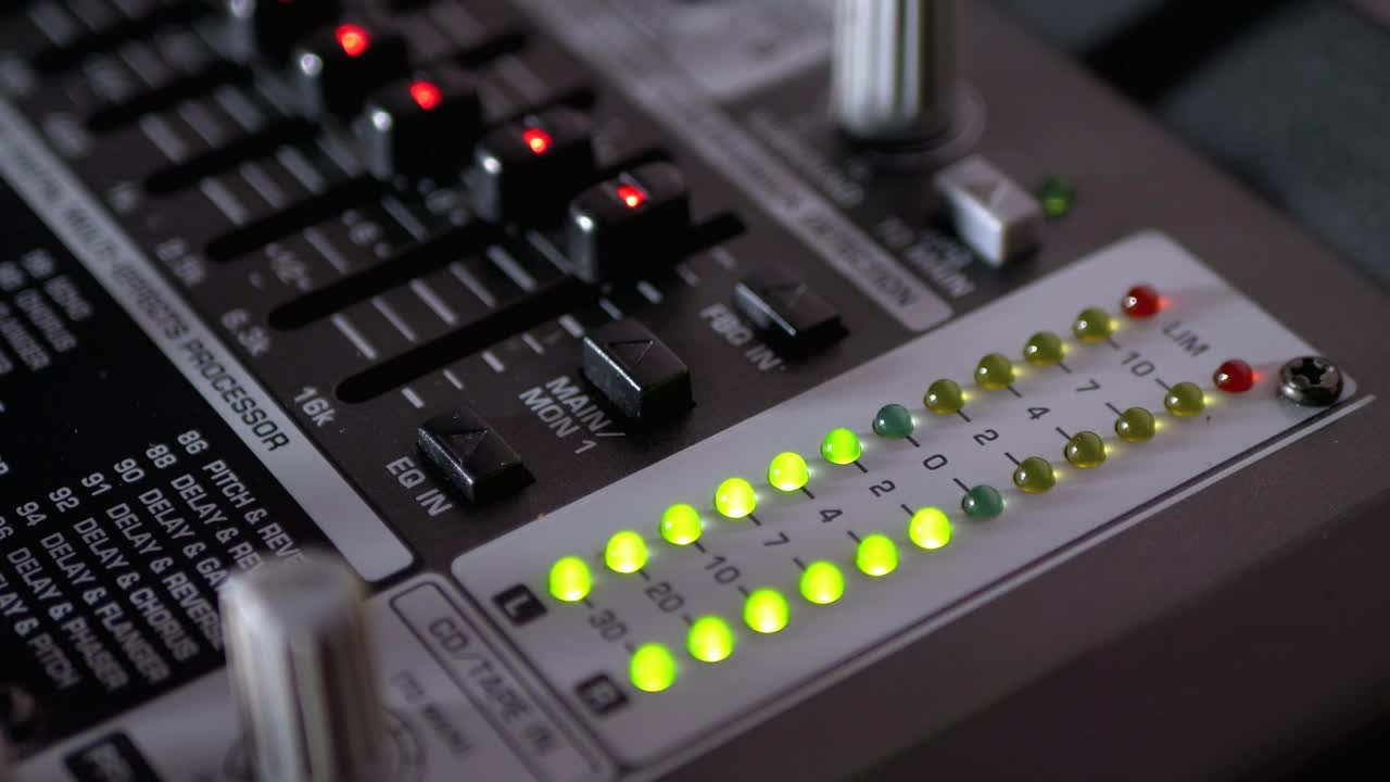 Video Stock Professional Audio Console Mixer With Led Lights Live Wallpaper Free