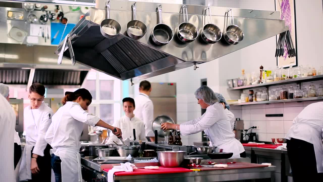Video Stock Professional Chefs Work In Restaurant Kitchen Live Wallpaper Free
