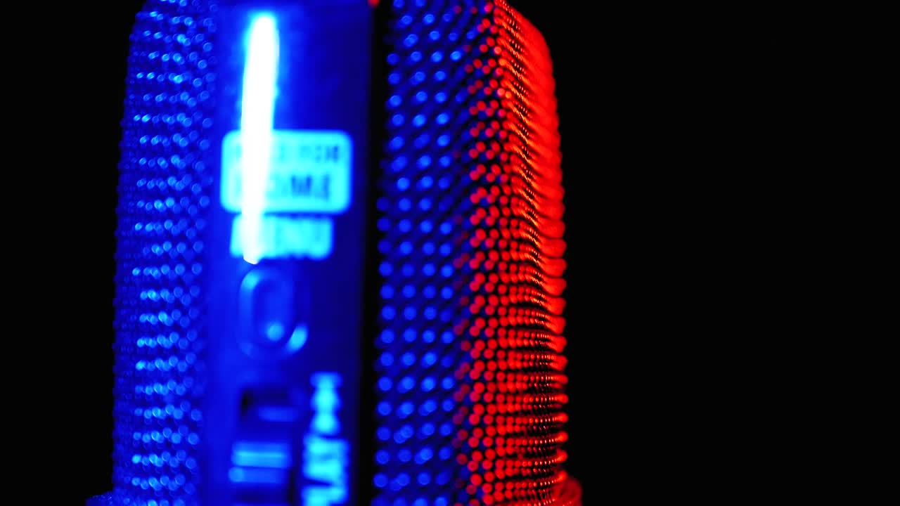 Video Stock Professional Microphone Illuminated Lights Live Wallpaper Free