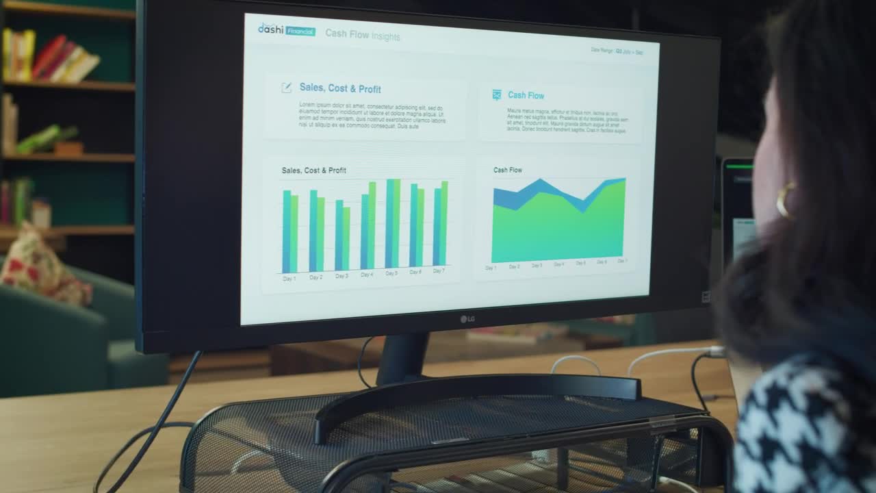 Video Stock Professional Woman Working On Graphs In The Office Live Wallpaper Free