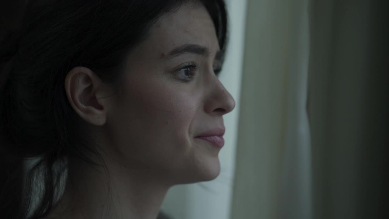 Video Stock Profile Of A Distressed Young Woman Live Wallpaper Free