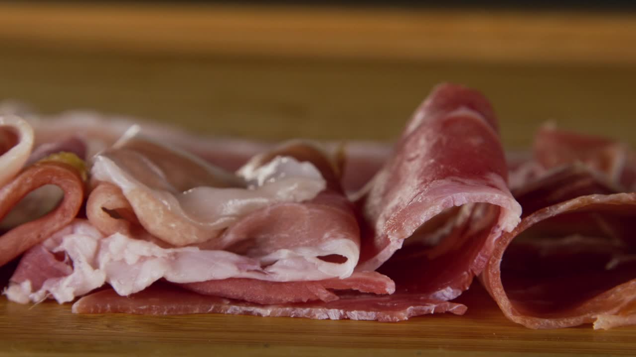 Video Stock Prosciutto On A Chopping Board Live Wallpaper Free