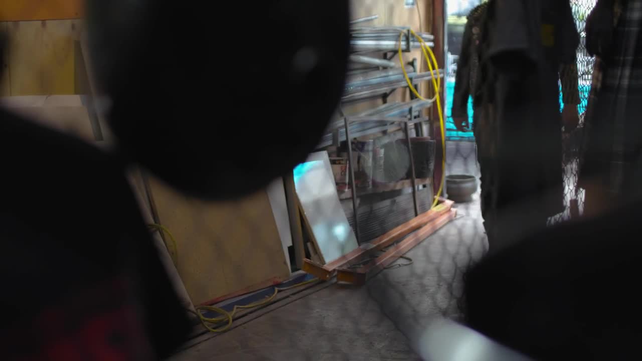 Video Stock Punk Man Walking In A Workshop Live Wallpaper Free