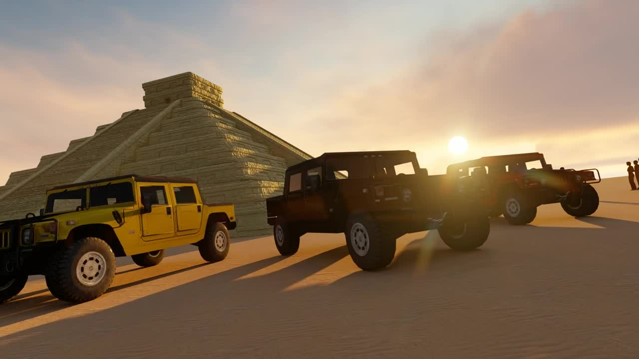 Video Stock Pyramids Tourists And Off Roads Vehicles Live Wallpaper Free