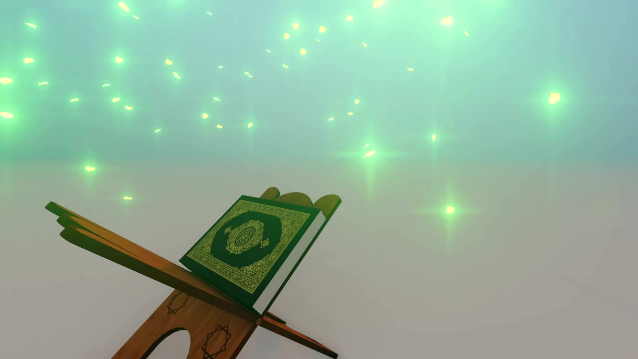 Video Stock Quran Book On A Wooden Lectern Under Magic Rain Live Wallpaper Free