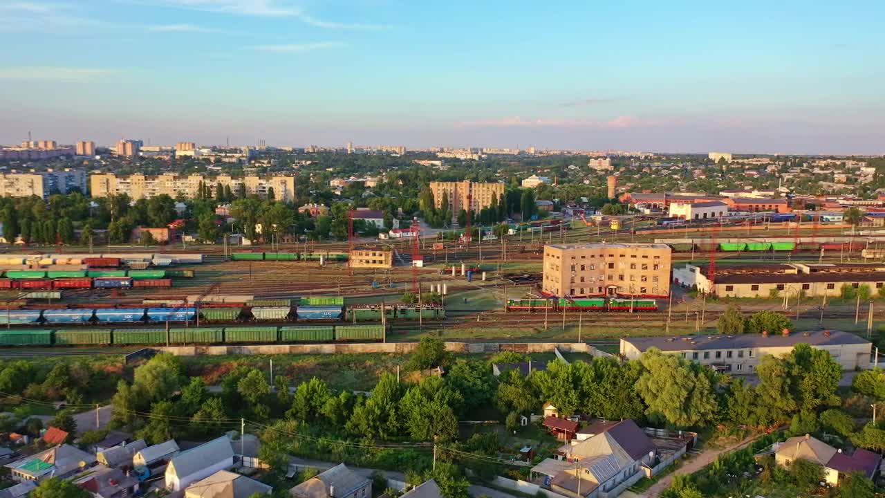 Video Stock Railway Station With Carriages Aerial Shot Live Wallpaper Free