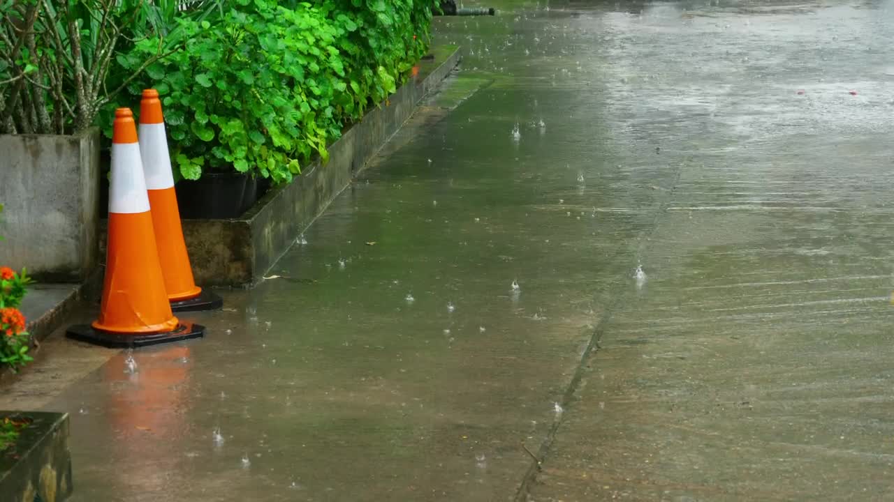 Video Stock Rain Falling In The Sidewalk Live Wallpaper Free