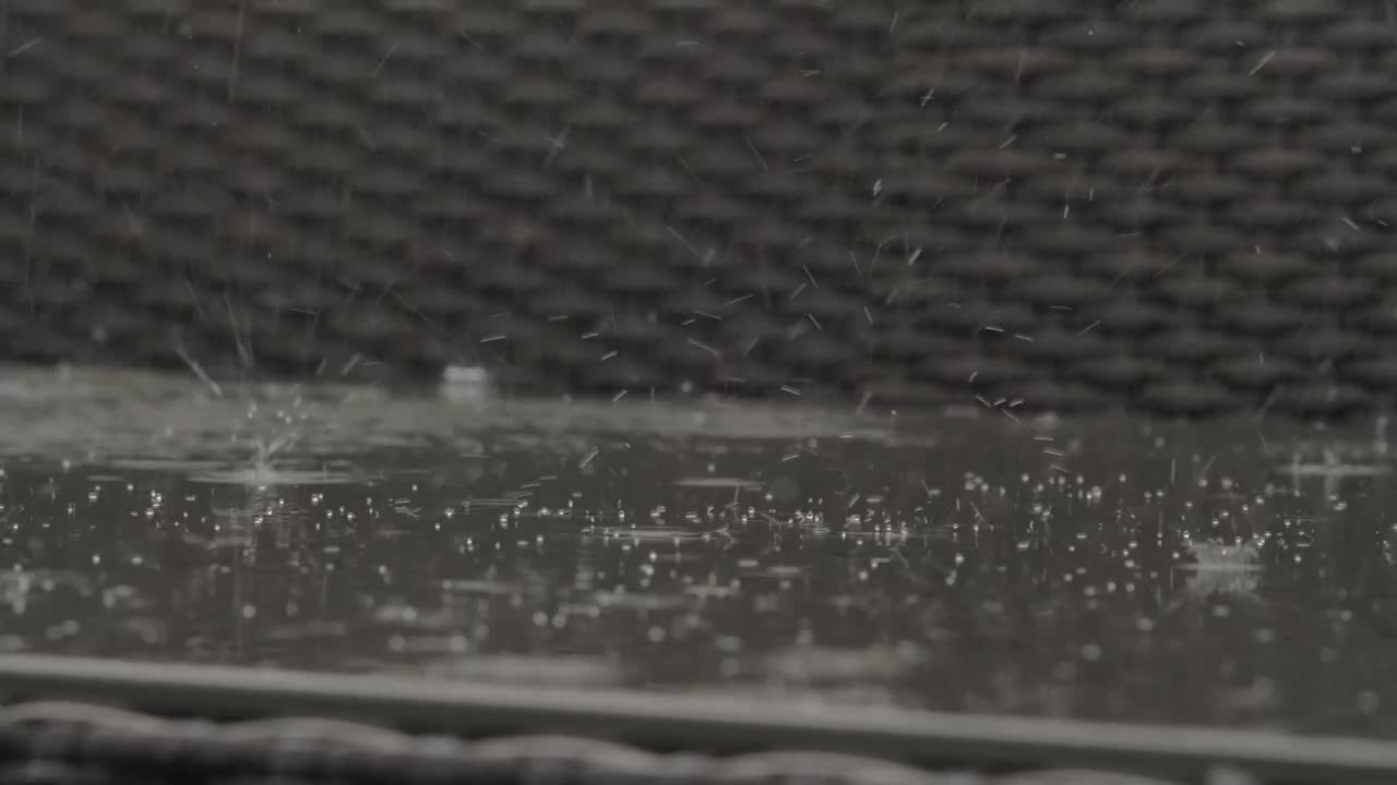 Video Stock Rain Falling Onto A Bench Live Wallpaper Free