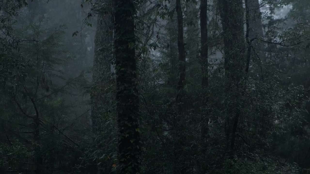 Video Stock Raining In A Cloud Forest Full Of Tall Trees Live Wallpaper Free