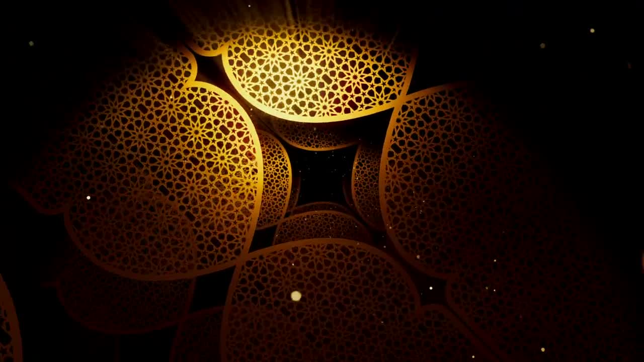 Video Stock Ramadan Kareem Style Floating Golden Figures Live Wallpaper Free