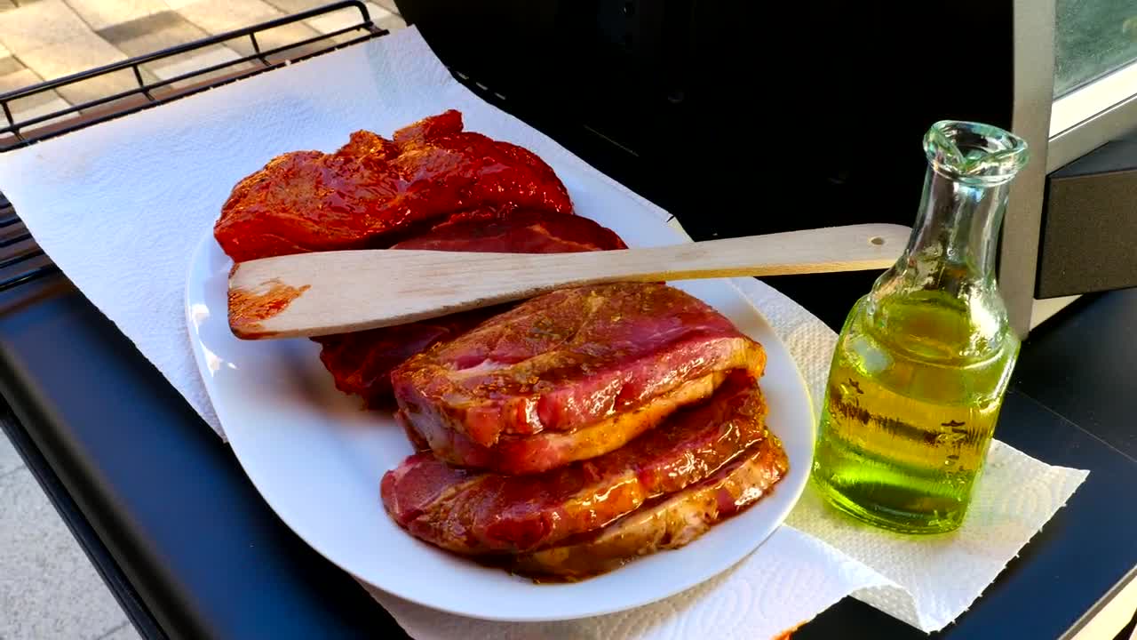 Video Stock Raw Beef Steak Ready For The Grill Live Wallpaper Free