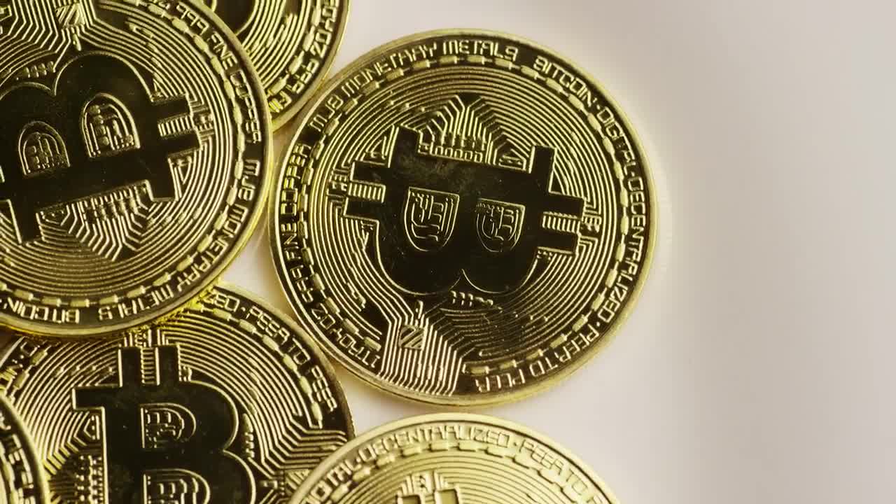 Video Stock Real Bitcoin Coins Rotating On A Surface Live Wallpaper Free