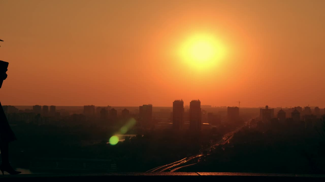 Video Stock Real Estate Development Woman During Sunset Live Wallpaper Free