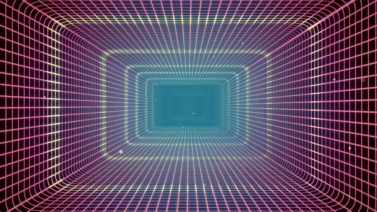 Video Stock Rectangular Passageway With D Neon Grid Walls Live Wallpaper Free