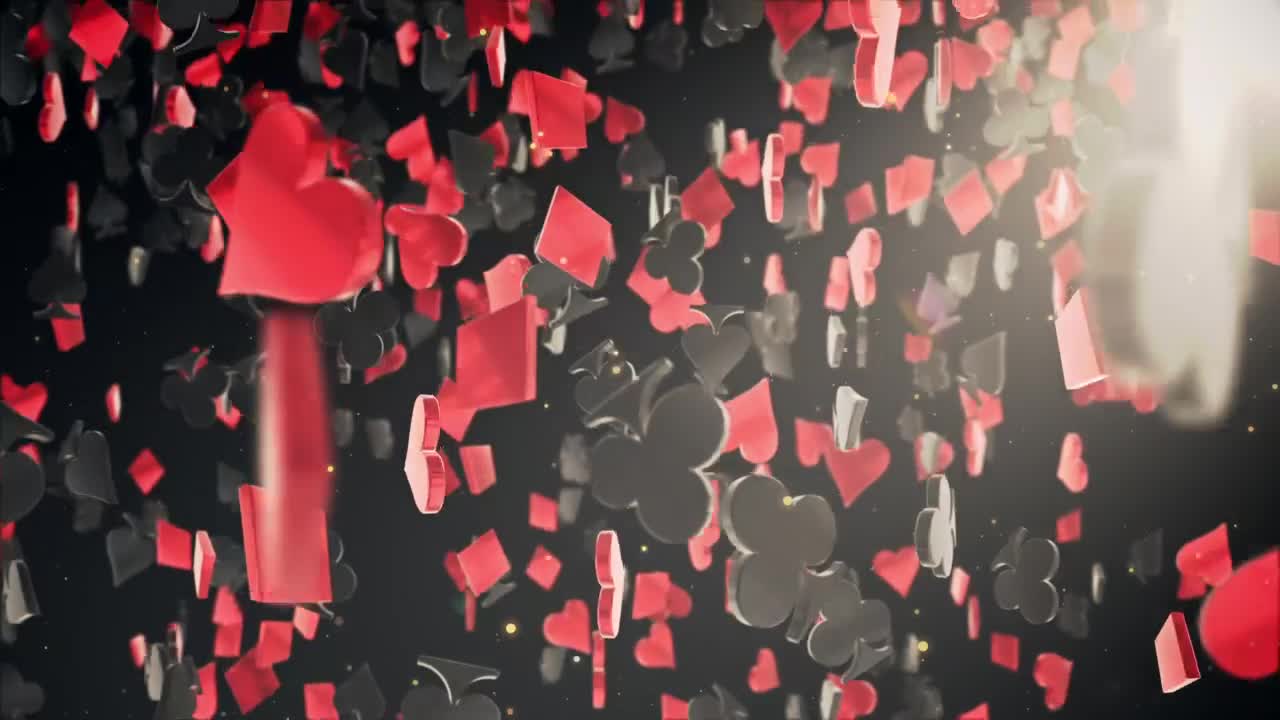 Video Stock Red And Black Poker Figures Falling D Live Wallpaper Free