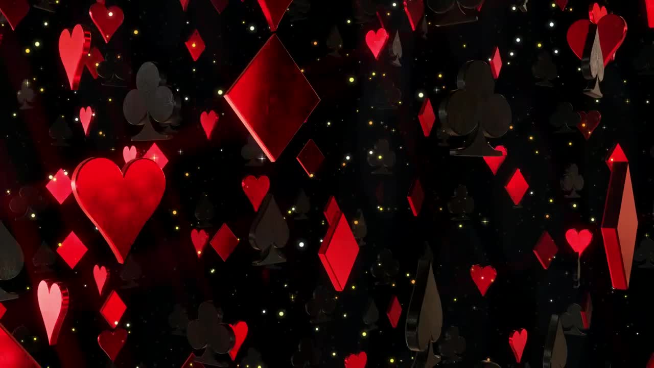 Video Stock Red And Black Poker Figures Floating D Live Wallpaper Free