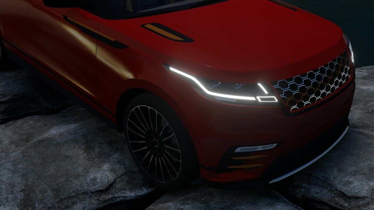 Video Stock Red Luxury Off Road Vehicle Parked In Nature Live Wallpaper Free