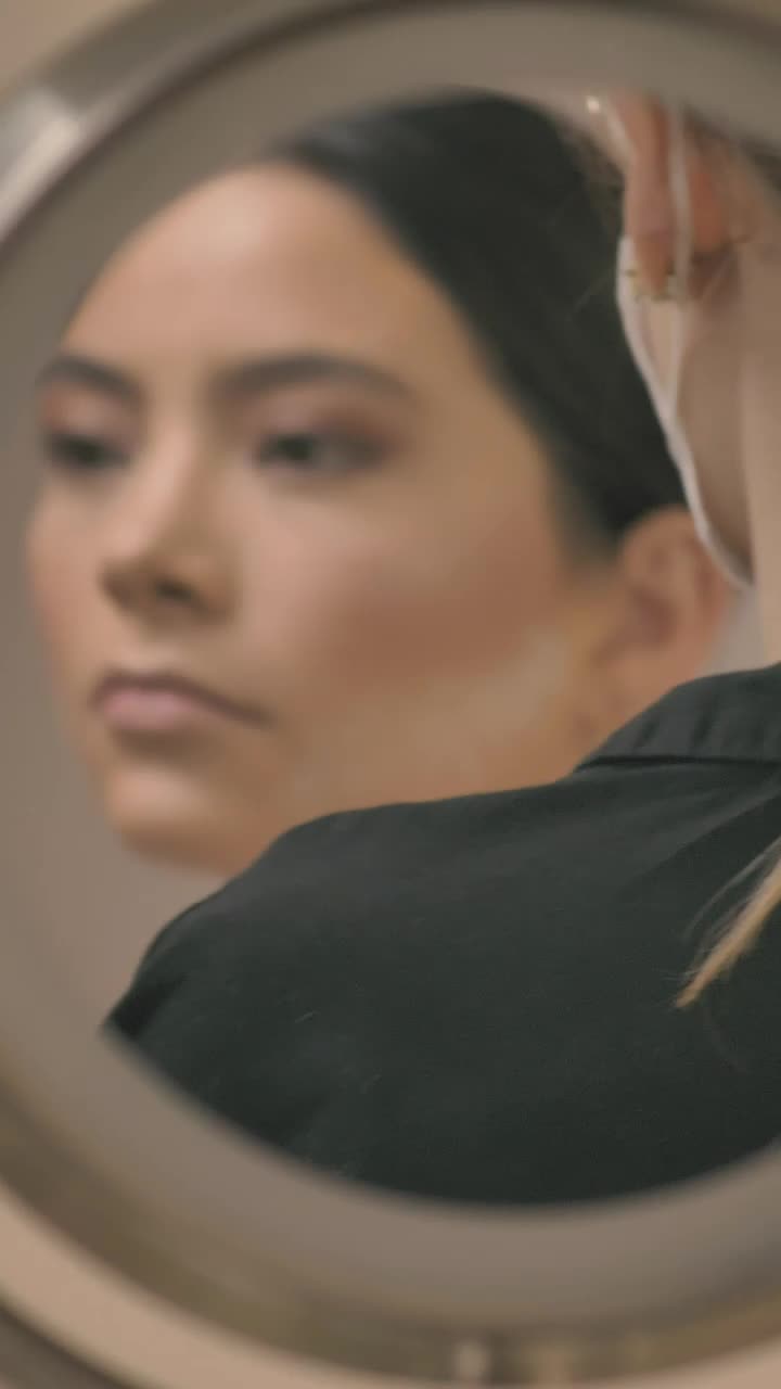 Free Stock Video Reflection Of A Girls Face While Being Made Up Live Wallpaper