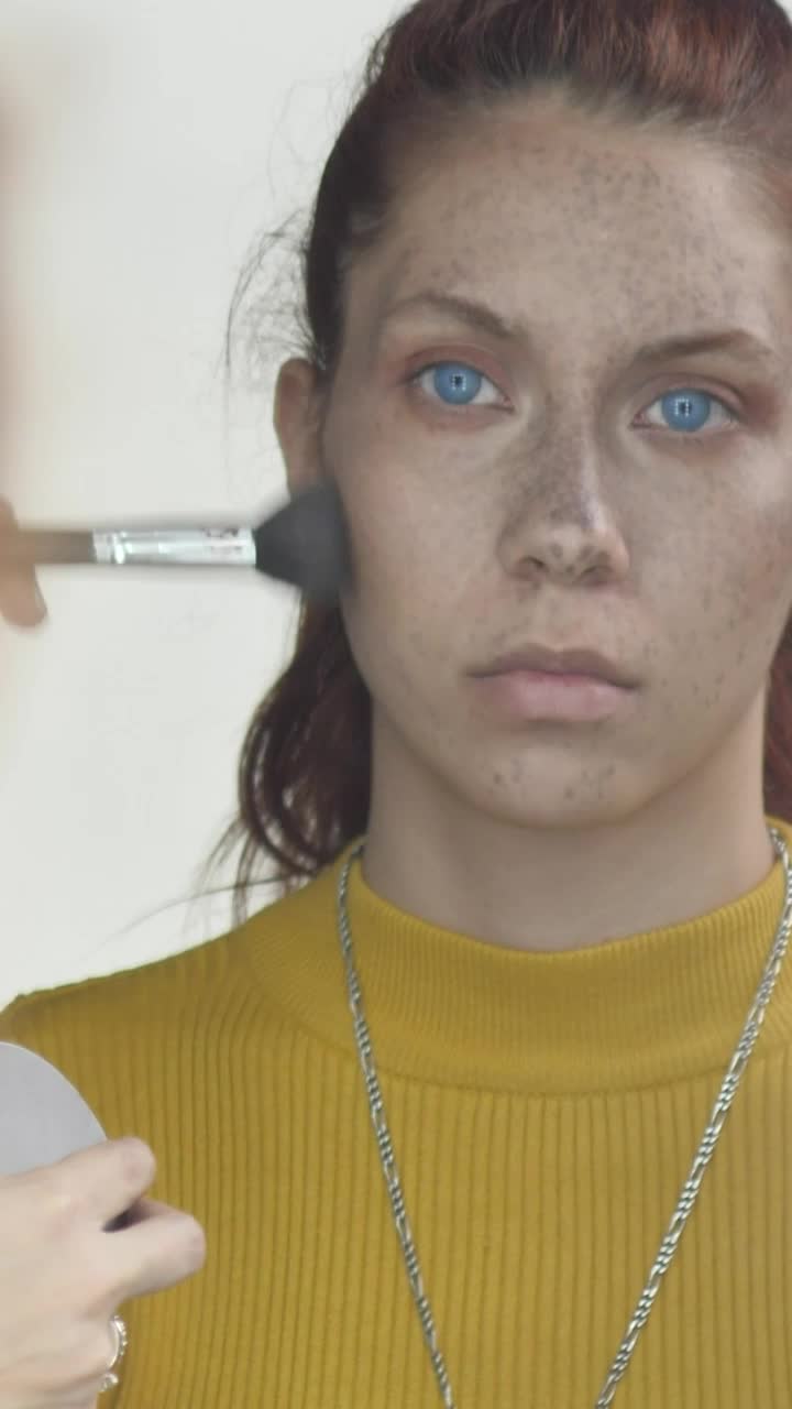 Free Stock Video Reflection Of The Female Face While Being Made Up Live Wallpaper