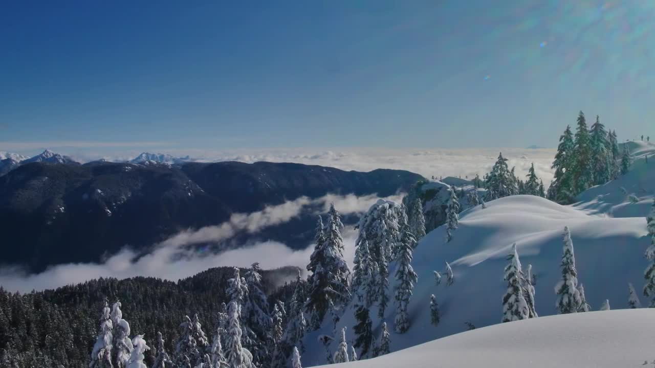 Free Stock Video Relief On Top Of A Snowy Mountain In Canada Live Wallpaper