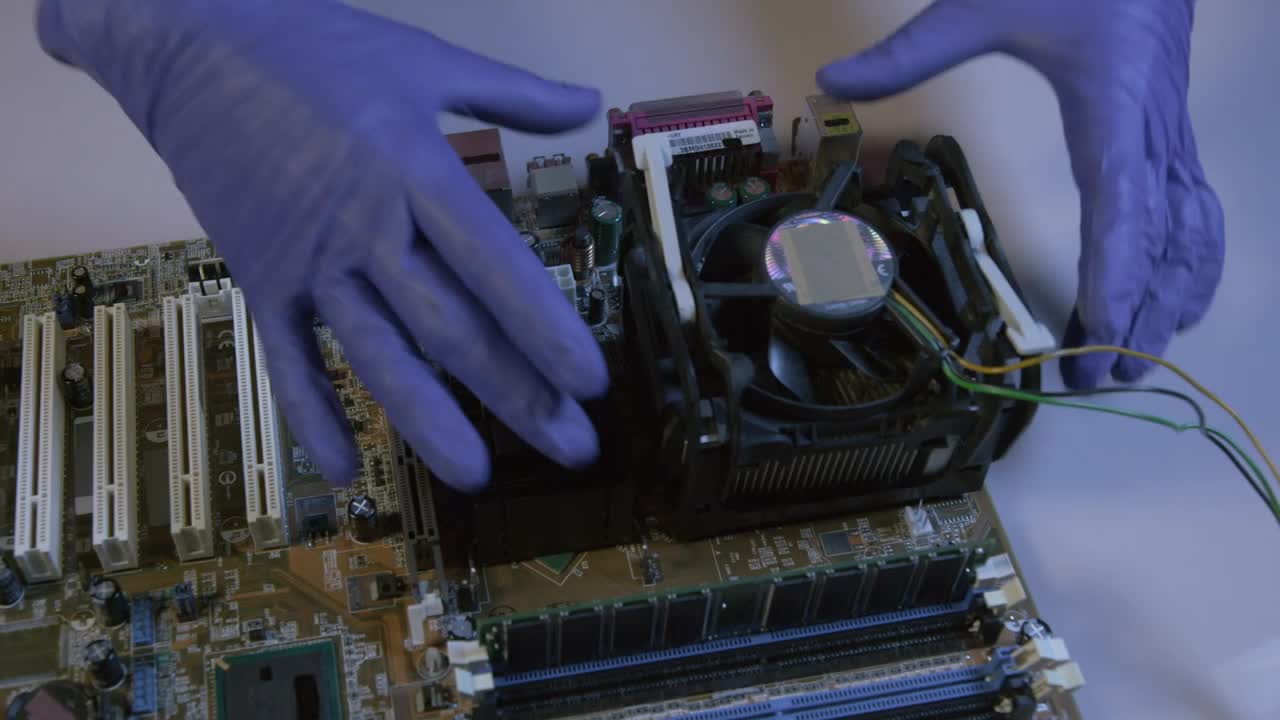 Free Stock Video Removing A Cpu From An Old Motherboard Live Wallpaper