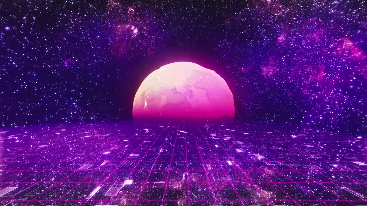 Free Stock Video Retro Space In Purple Tones Live Wallpaper