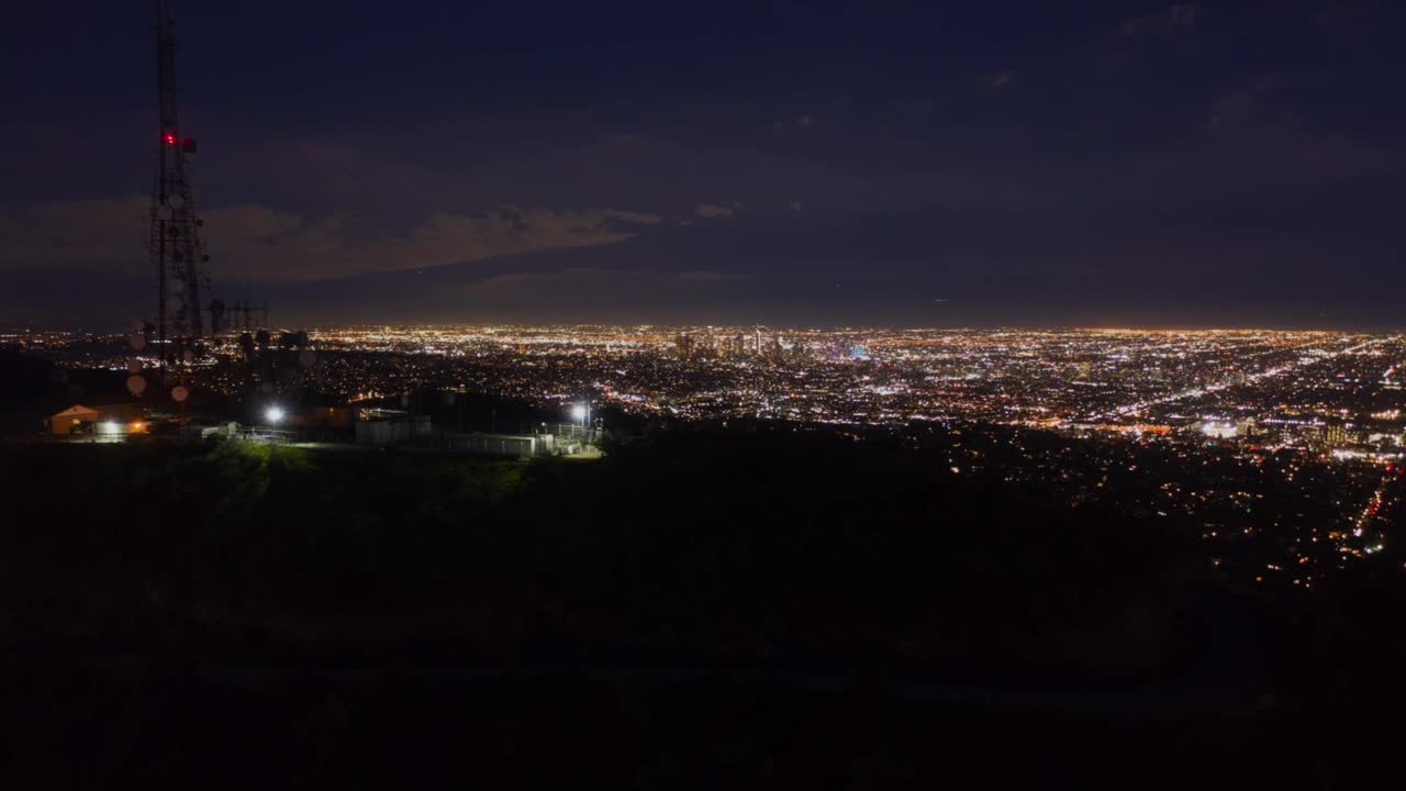Free Stock Video Revealing The City Of Los Angeles At Night Aerial Live Wallpaper