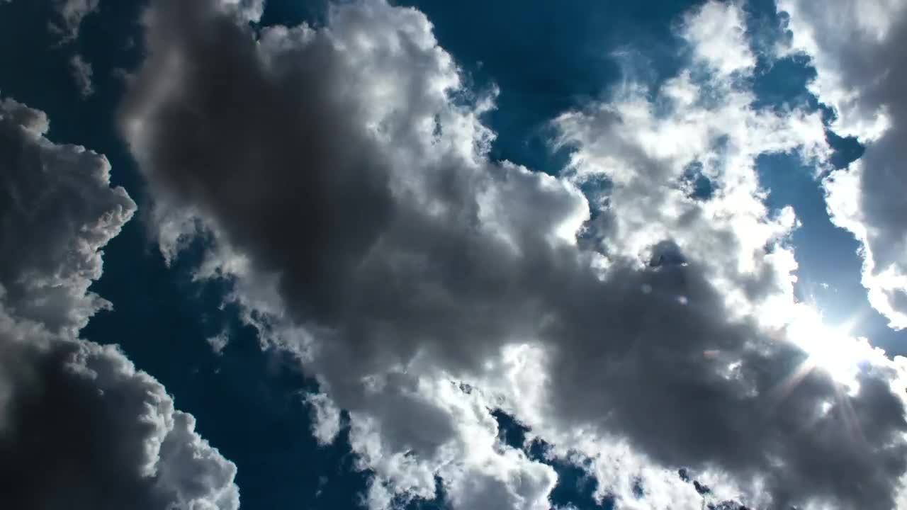 Free Stock Video Rich Blue Sky Behind White Clouds Live Wallpaper