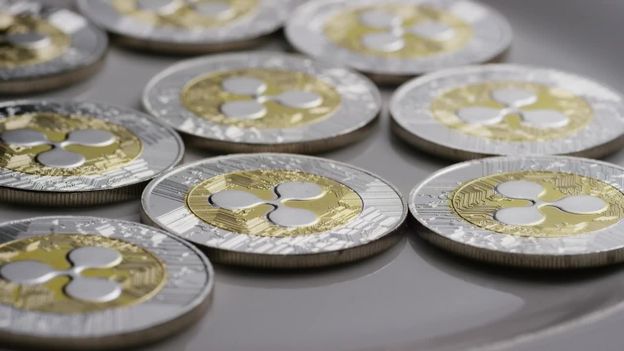 Free Stock Video Ripple Bitcoins Coins Rotating On A Surface Live Wallpaper