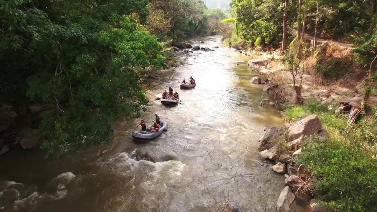 Free Stock Video River Rafting Aerial Tracking Shot Live Wallpaper