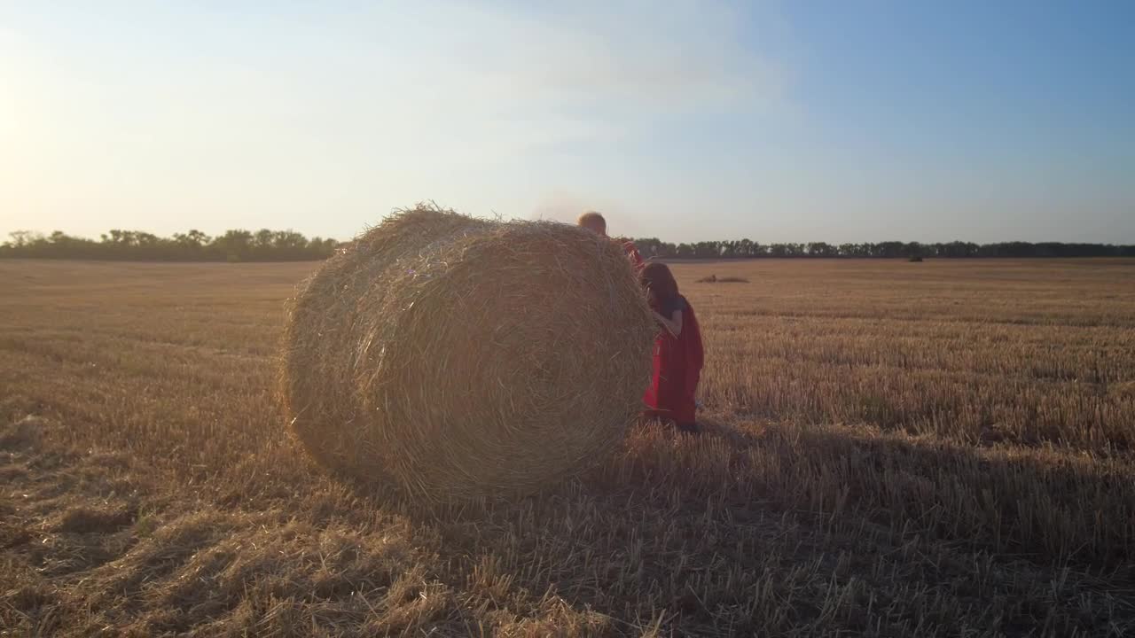 Free Stock Video Rolling A Huge Bale Of Hay Live Wallpaper